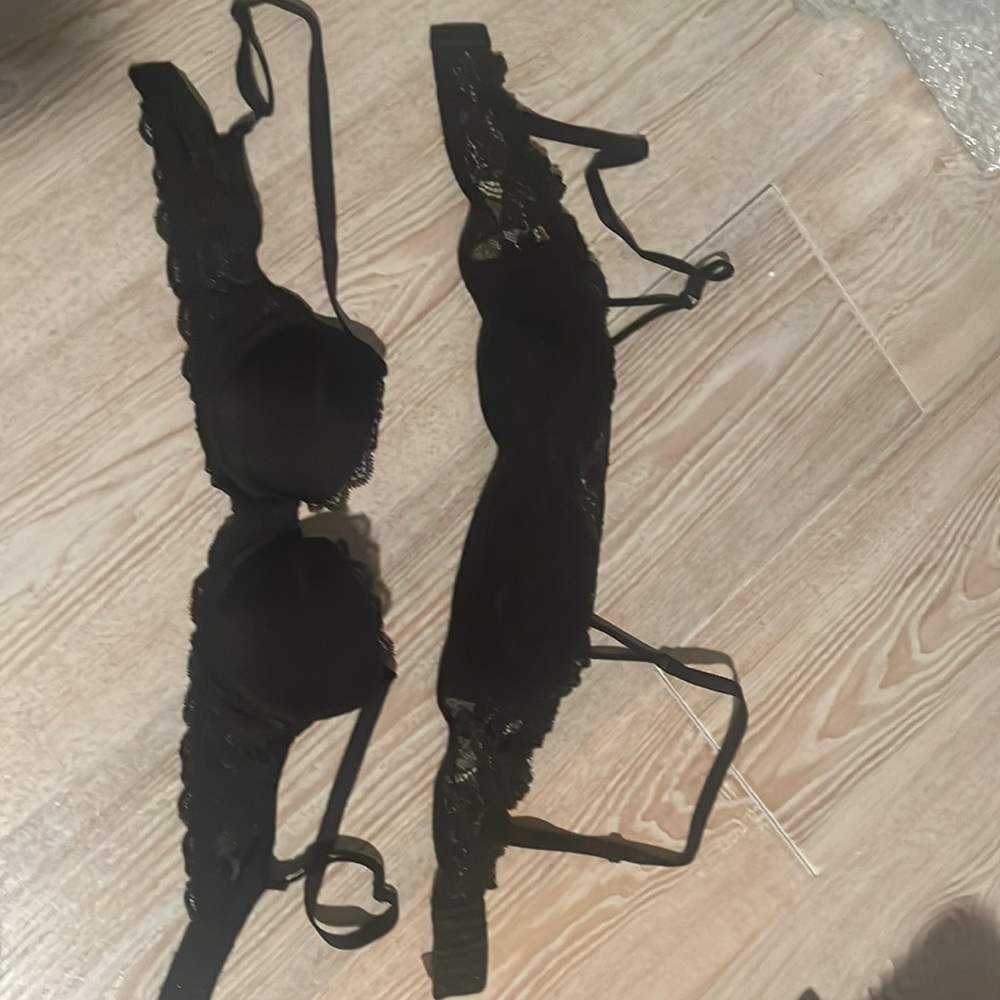 Like new 2 bras for petites 30AAA and 30A black lace